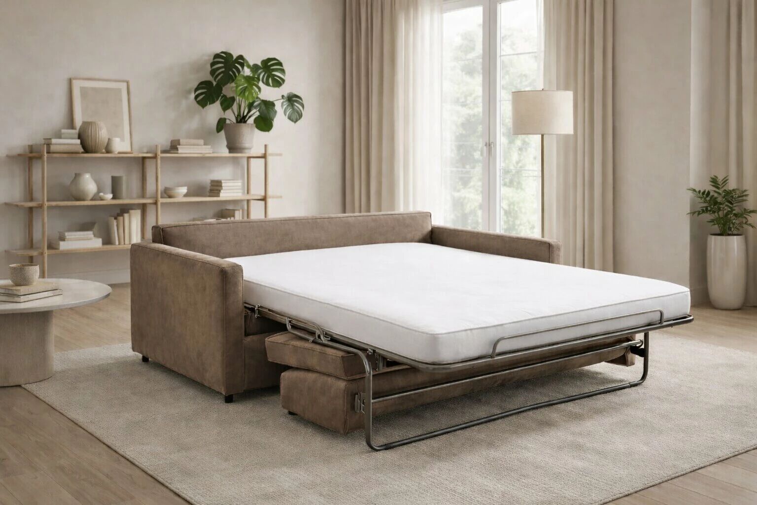 SIMPLY, Canap� convertible Rapido, Couchage quotidien 120cm en velours Tiffany