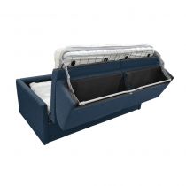 SIMPLY, Canapé convertible Rapido, Couchage quotidien 140cm en tissu Bleu foncé