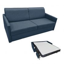 SIMPLY, Canapé convertible Rapido, Couchage quotidien 140cm en tissu Bleu foncé
