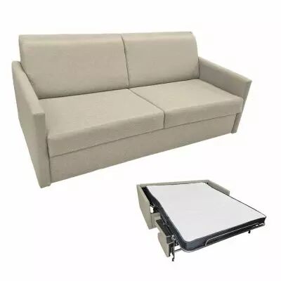 SIMPLY, Canap� convertible Rapido, Couchage quotidien 140cm en tissu Creme