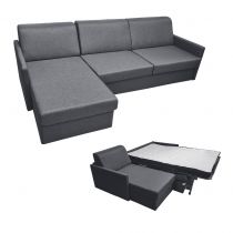SIMPLY, Canapé d\'angle convertible Rapido, Couchage quotidien 140cm en tissu Gris