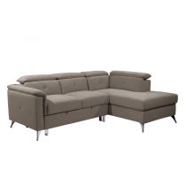 SKANDI, canapé d\'angle droite, convertible gigogne en tissu tex