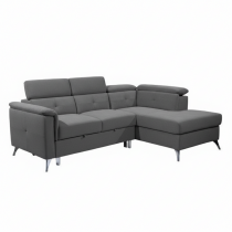 SKANDI, canapé d\'angle droite, convertible gigogne en tissu tex