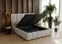 SNOW, Lit coffre en tissu boucl&eacute;