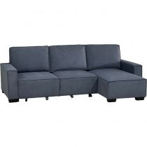 TAHITI CL, Angle convertible Gigogne avec méridienne reversible en velours cotelé