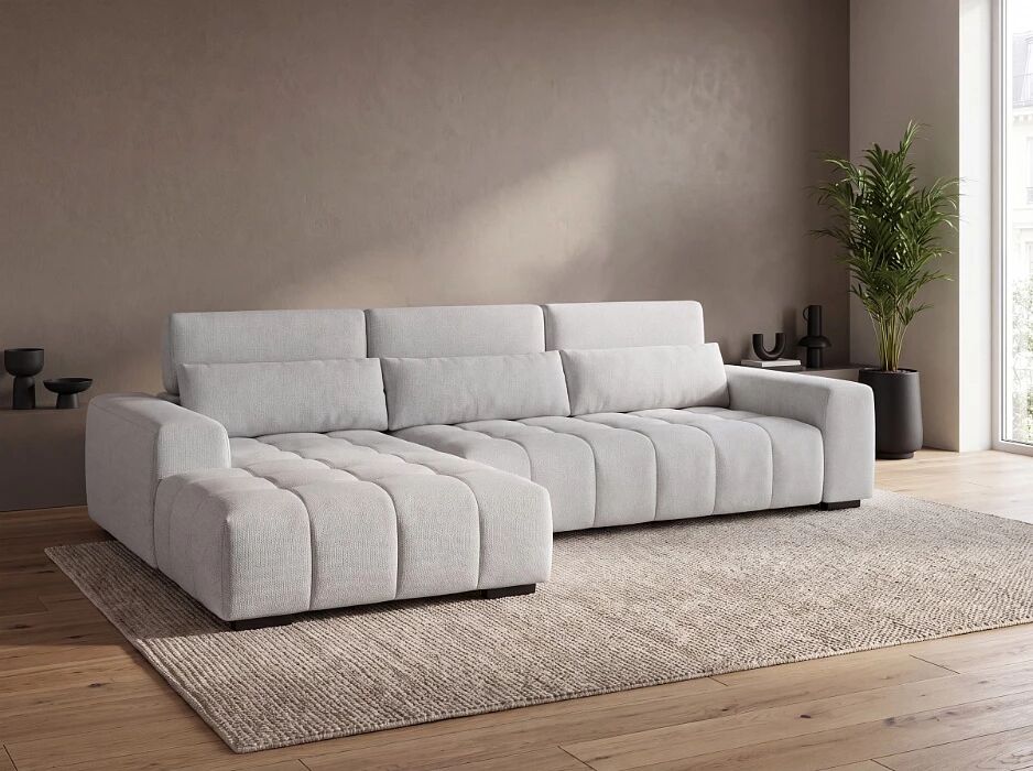 TALIA, Canap� d\'angle fixe en tissu (appui t�te reglables)- 312cmx180cm