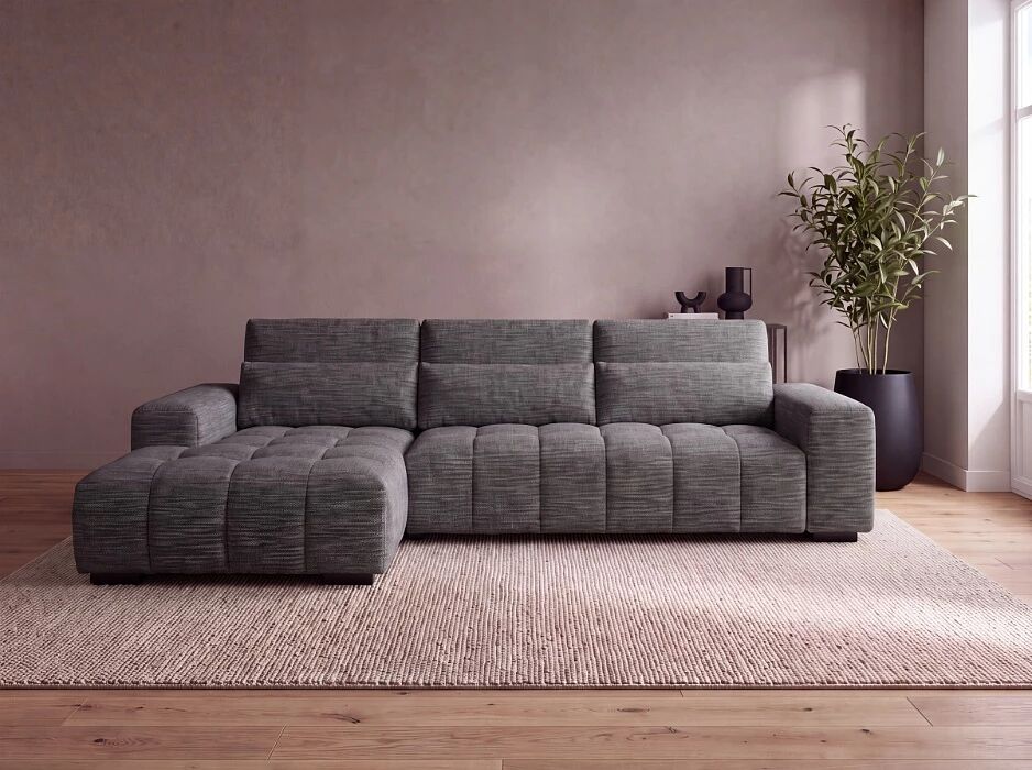 TALIA, Canap� d\'angle fixe en tissu (appui t�te reglables)- 312cmx180cm