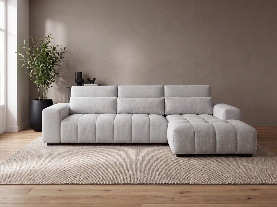 TALIA, Canap� d\'angle fixe en tissu (appui t�te reglables)- 312cmx180cm