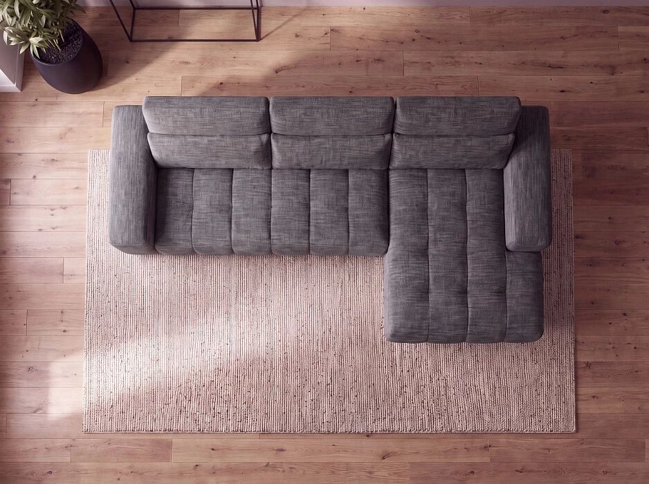 TALIA, Canap&eacute; d\'angle fixe en tissu (appui t&ecirc;te reglables)- 312cmx180cm