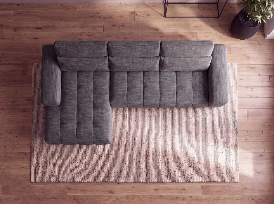 TALIA, Canap&eacute; d\'angle fixe en tissu (appui t&ecirc;te reglables)- 312cmx180cm