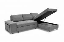 TIME, Canap&eacute; d\'angle NON REVERSIBLE  convertible Gigogne, avec 2 Poufs