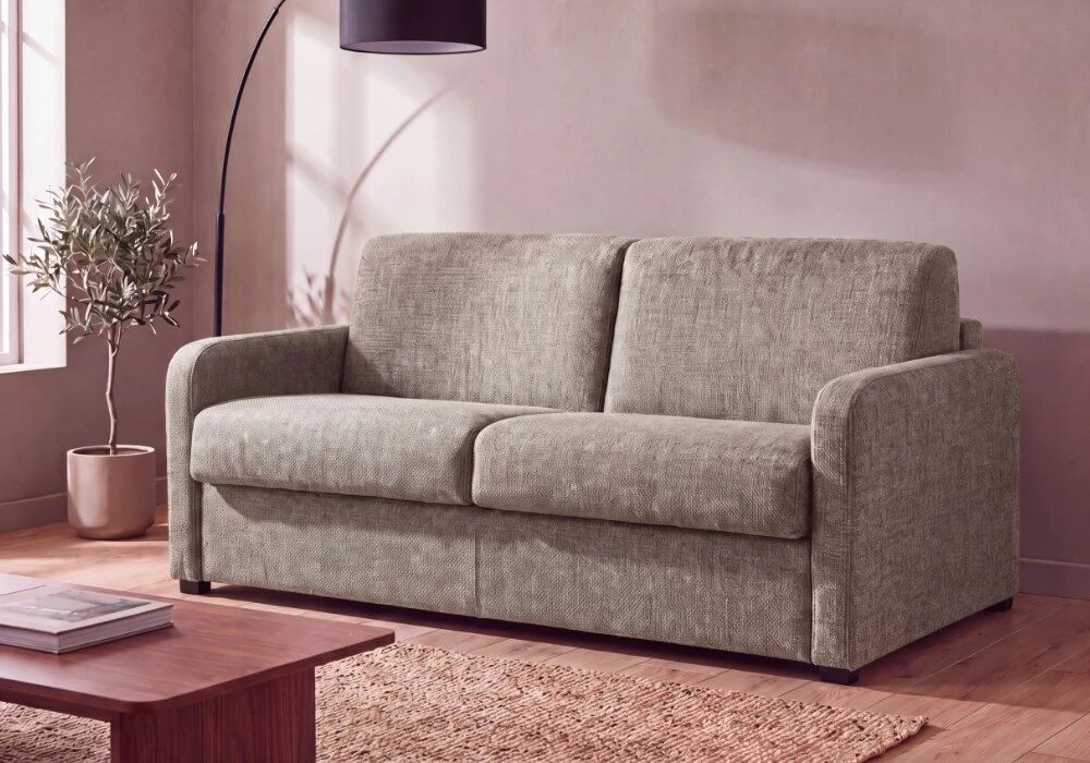 TOM, Convertible Rapido pour usage quotidien, couchage 140 cm en tissu Artemis