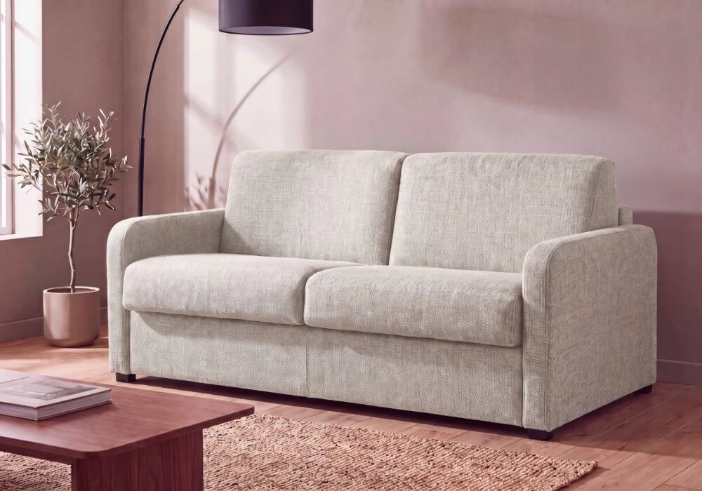 TOM, Convertible Rapido pour usage quotidien, couchage 140 cm en tissu Artemis