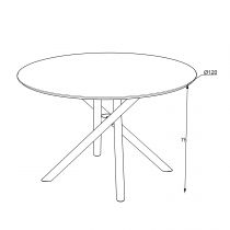 VENUS Table RONDE 120cm fixe (Retro Stone)