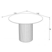 VENUS Table RONDE 120cm fixe (Retro Stone)