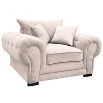 VERONA,  Fauteuil en tissu Velours Tiffany, Coussins unis