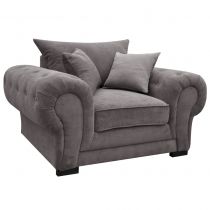 VERONA,  Fauteuil en tissu Velours Tiffany, Coussins unis