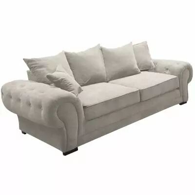 VERONA, Canap� 3 places, En tissu Velours Matrix, Coussins unis