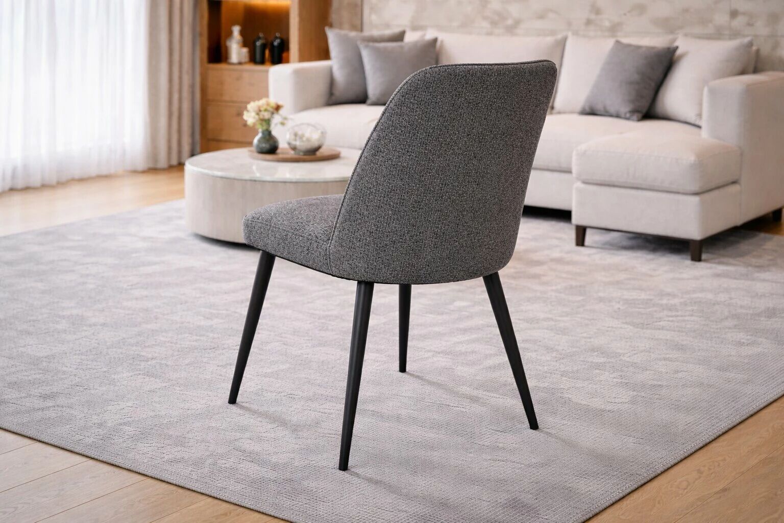 VIKA- Chaise de repas- Tissu KETEN (L48*P58*H90cm)