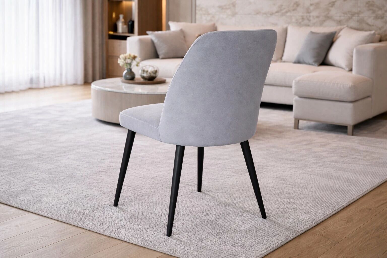 VIKA- Chaise de repas- velours ANKA (L48*P58*H90cm)