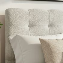 WAVE, Lit coffre en tissu bouclé, sans matelas