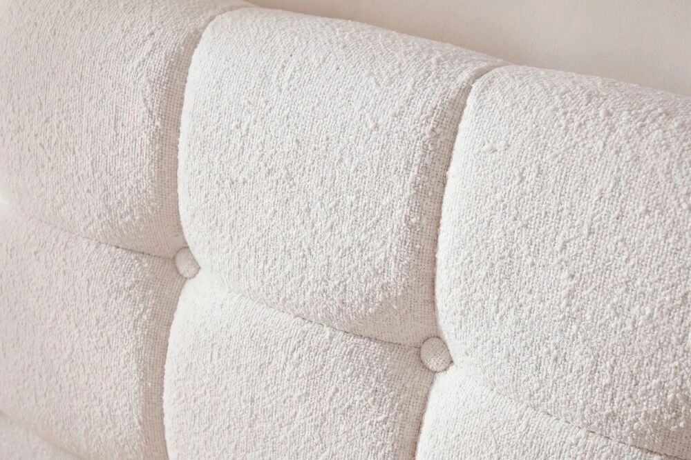 WAVE, Lit coffre en tissu boucl&eacute;, sans matelas