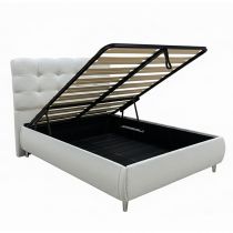 WAVE, Lit coffre en tissu bouclé avec Matelas