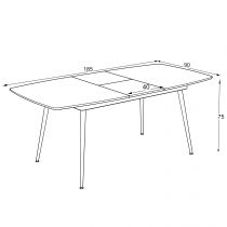 YENSE Table 125*80cm extensible 165*80cm