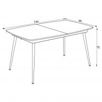 YENSE Table 125*80cm extensible 165*80cm