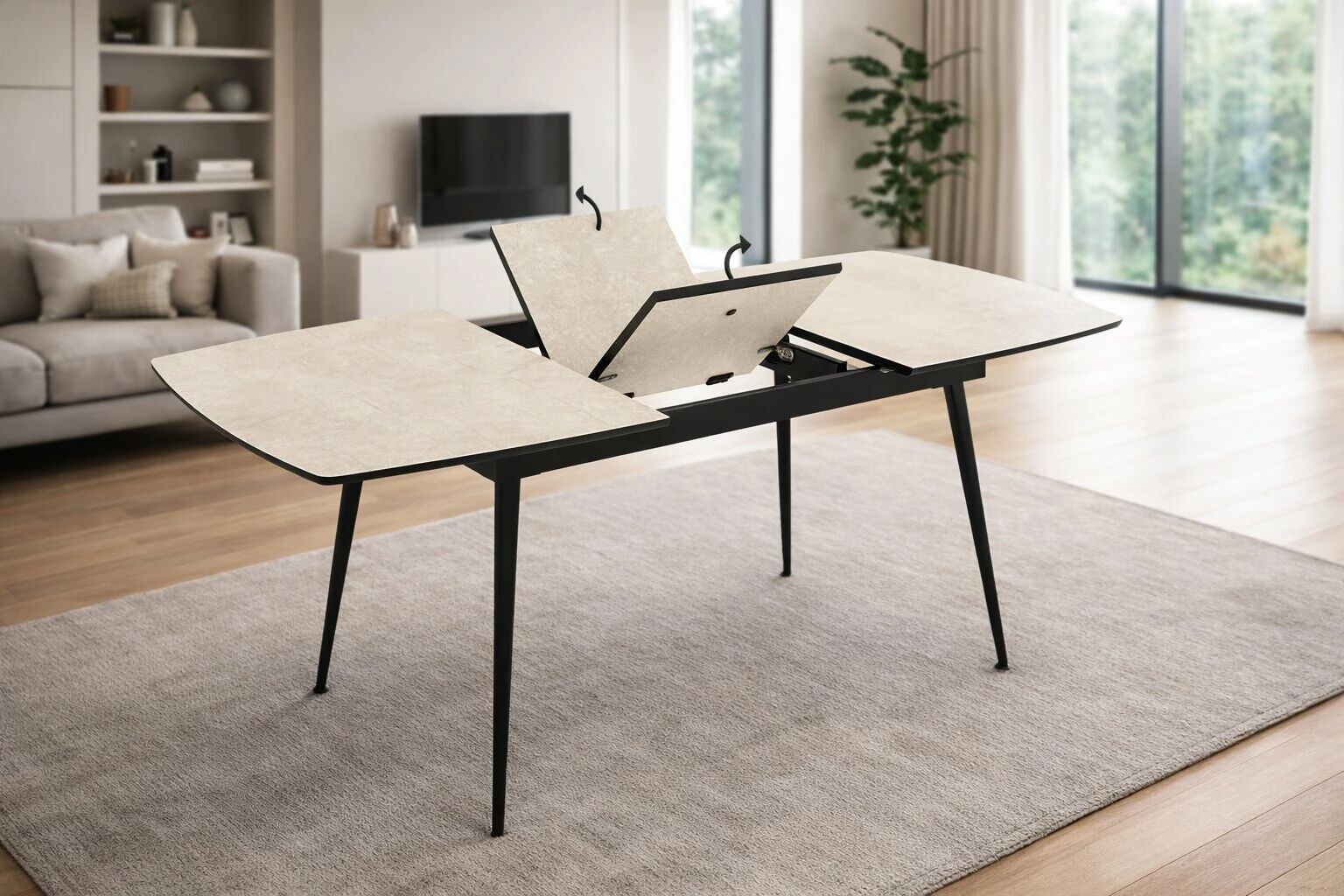 YENSE Table 125*80cm extensible 165*80cm