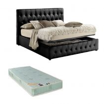 ZINUS, Lit coffre existe en plusieurs dimensions en PU, avec option matelas Aloe Vera 18cm
