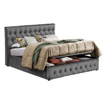 ZINUS, Lit coffre existe en plusieurs dimensions en velours, avec option matelas Aloe Vera 18cm