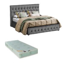 ZINUS, Lit coffre existe en plusieurs dimensions en velours, avec option matelas Aloe Vera 18cm