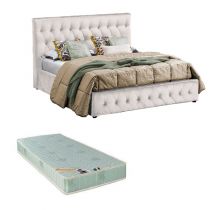 ZINUS, Lit coffre existe en plusieurs dimensions en velours, avec option matelas Aloe Vera 18cm