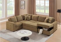 ZIPER-U, Grand angle gauche, convertible Gigogne avec m&eacute;ridienne &agrave; droite-TISSU GRIS CLAIR