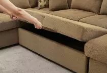 ZIPER-U, Grand angle gauche, convertible Gigogne avec m&eacute;ridienne &agrave; droite-TISSU TAUPE